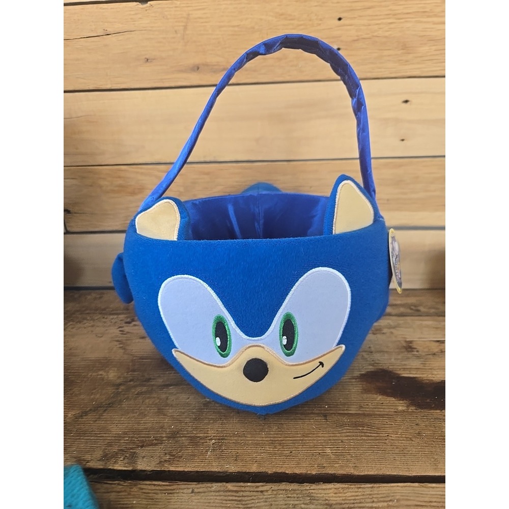 Sega Sonic Hedgehog Plush Easter Basket Bag Blue New